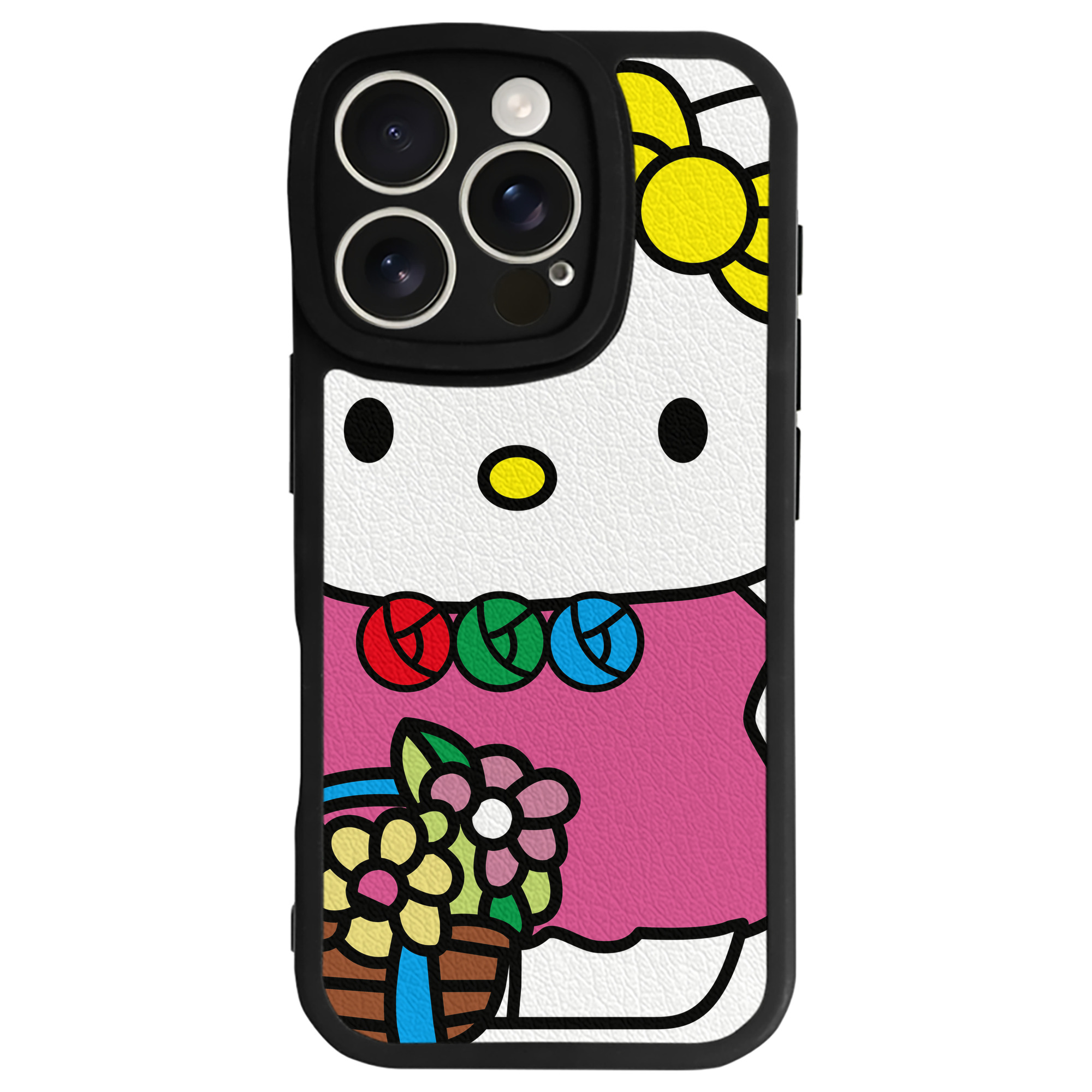 （画像用） Hello Kitty ハローキティ 【iPhone 16シリーズ対応】シリコンスマホケース（レザー調） 材質：シリコン